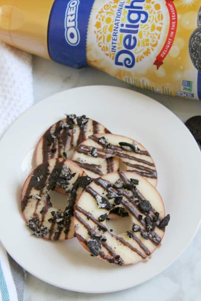 Chocolate Oreo Apple Donuts with product