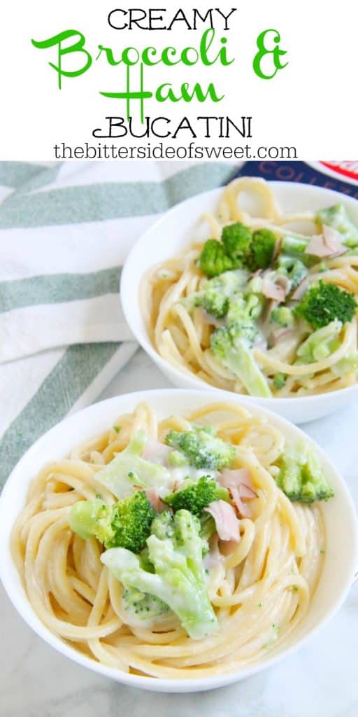 Creamy Broccoli and Ham Bucatini