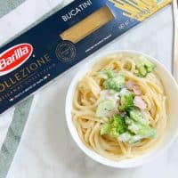Creamy Broccoli and Ham Bucatini