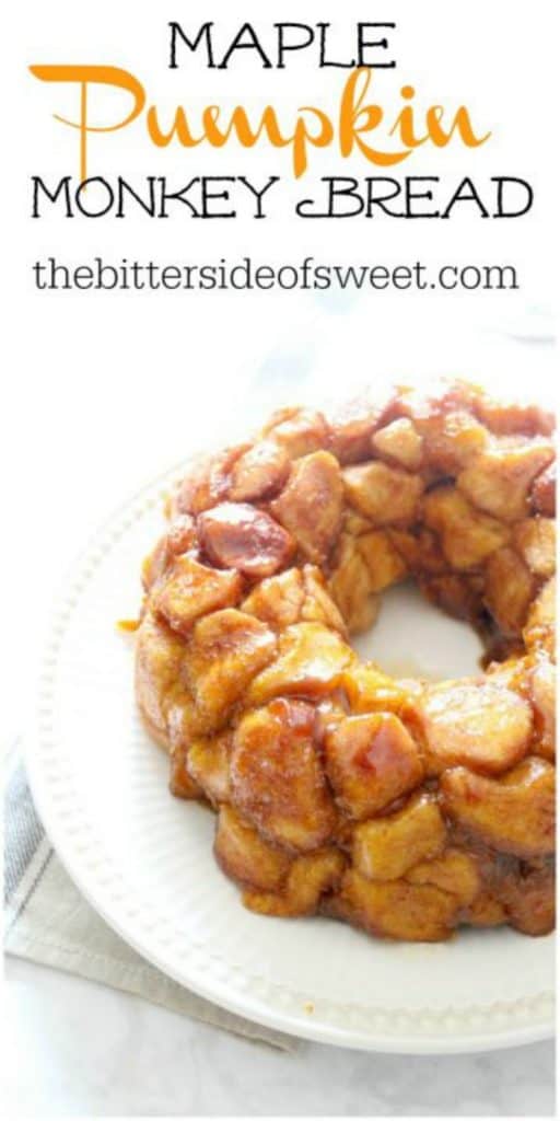 Maple Pumpkin Monkey Bread on white plate