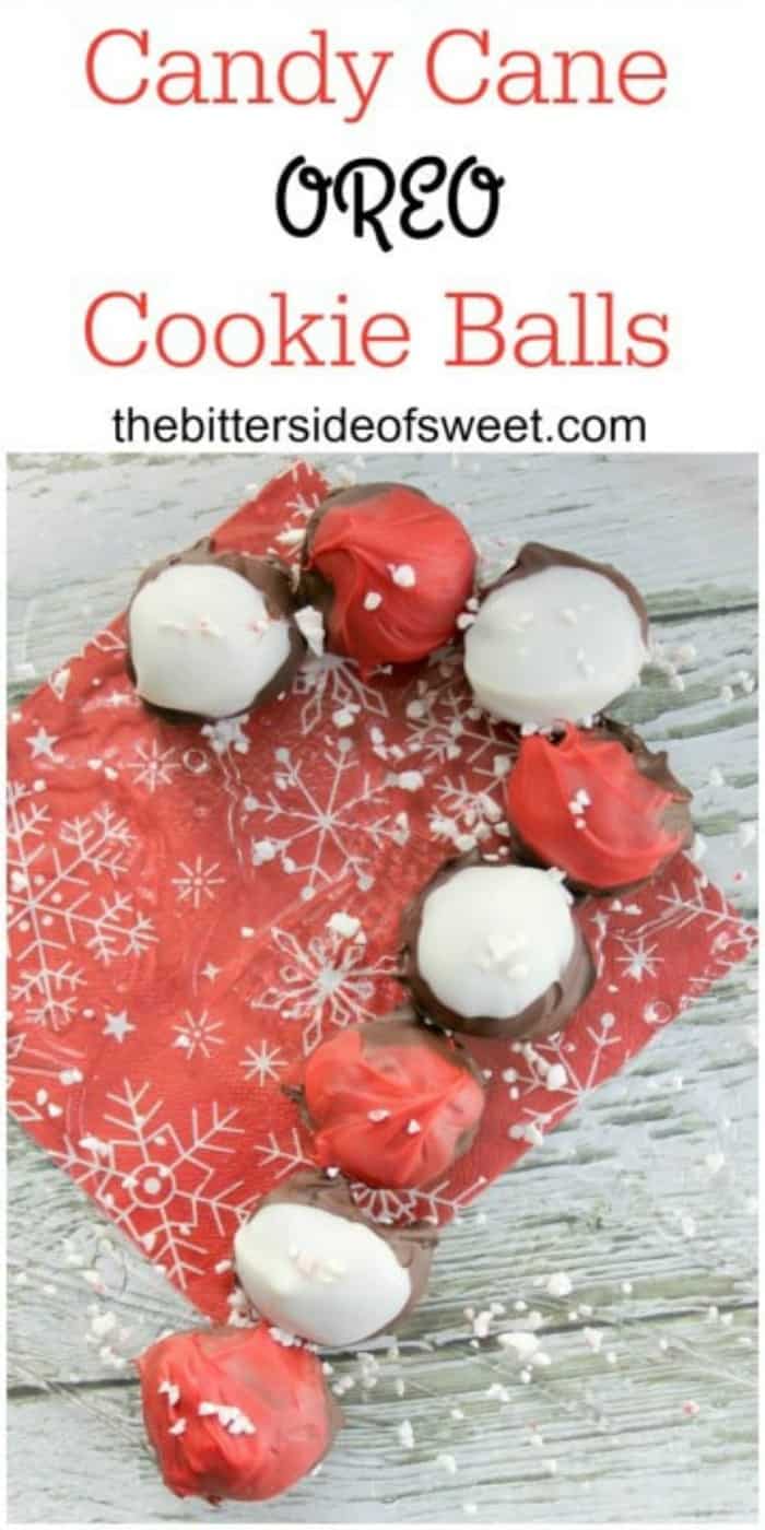 Rich and creamy chocolate covered Candy Cane OREO Cookie Balls! | The Bitter Side of Sweet #candy #chocolate #oreo