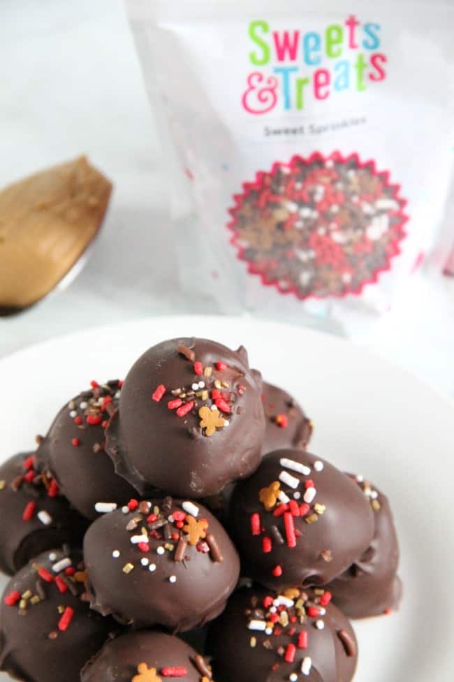 Cookie Butter Balls on white plate