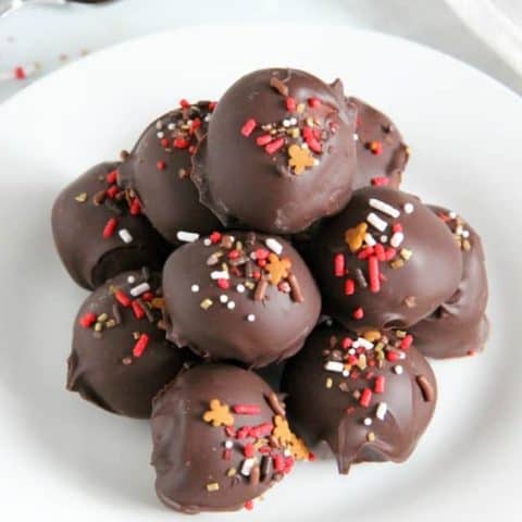 Cookie Butter Balls on white plate