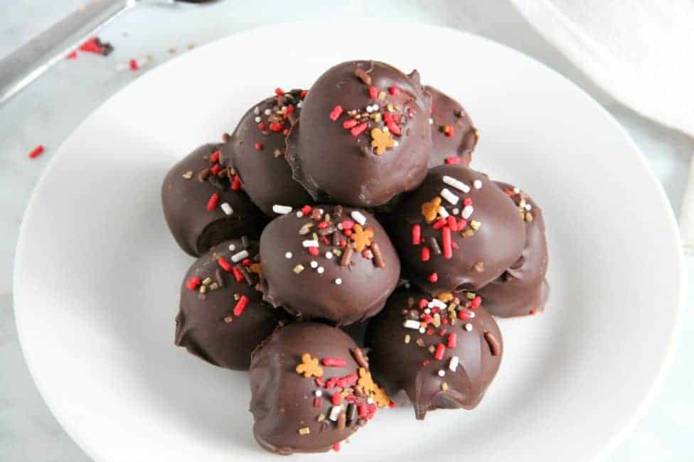 Cookie Butter Balls on white plate