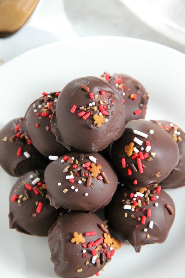 Cookie Butter Balls on white plate