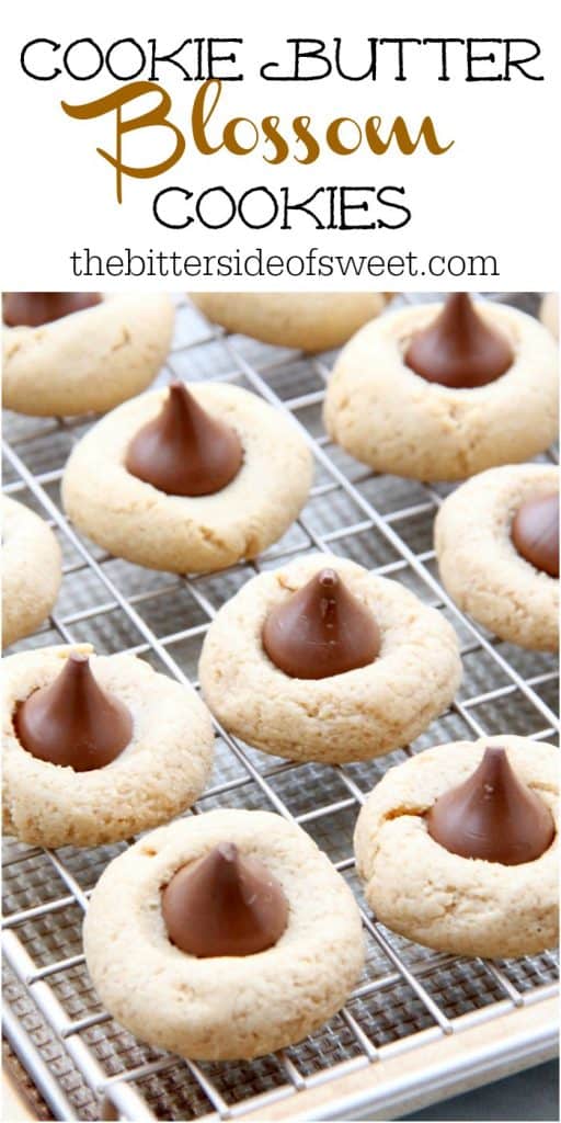 Cookie Butter Blossom Cookies on metal tray