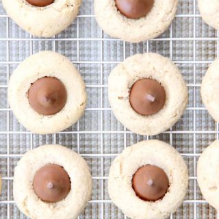 Cookie Butter Blossom Cookies on metal plate