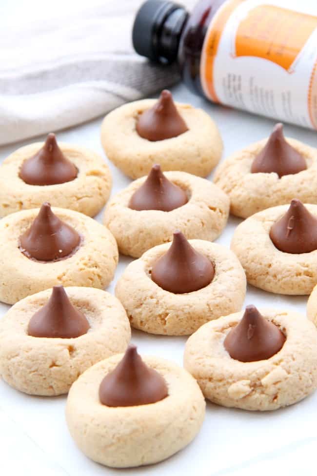 Cookie Butter Blossom Cookies on white plate