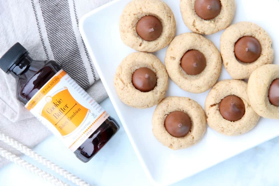 Cookie Butter Blossom Cookies on white plate