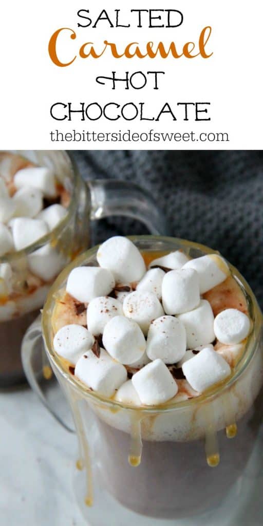 Salted Caramel Hot Chocolate in glass