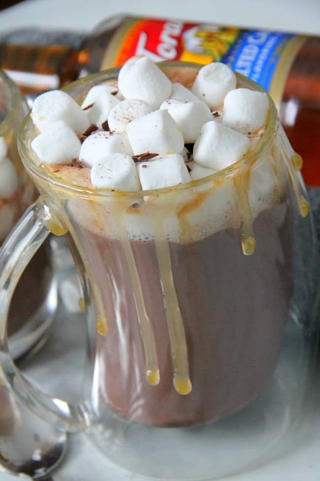 Salted Caramel Hot Chocolate in glass