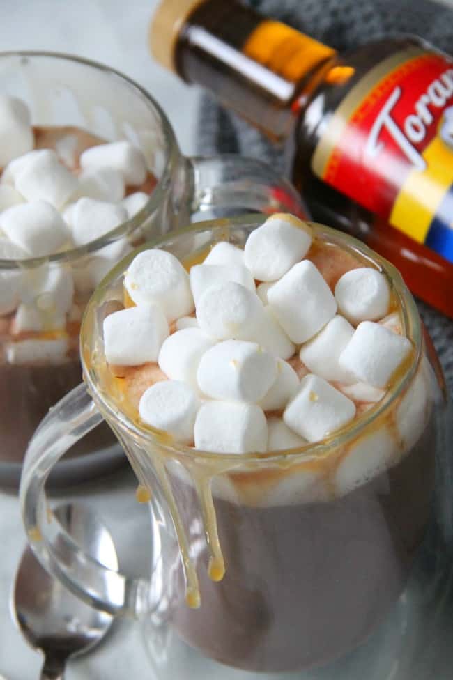 Salted Caramel Hot Chocolate in glass