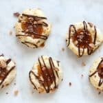 Toffee Thumbprint Cookies on a white plate