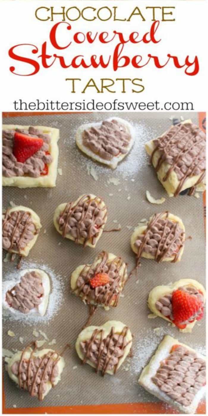 Celebrate Valentine's this year with these simple to make Chocolate Covered Strawberry Tarts! | The Bitter Side of Sweet #chocolate #strawberry #puffpastry #valentines
