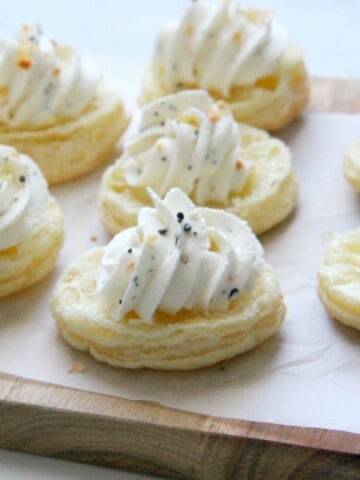 Everything Bagel Breakfast Tart on white background