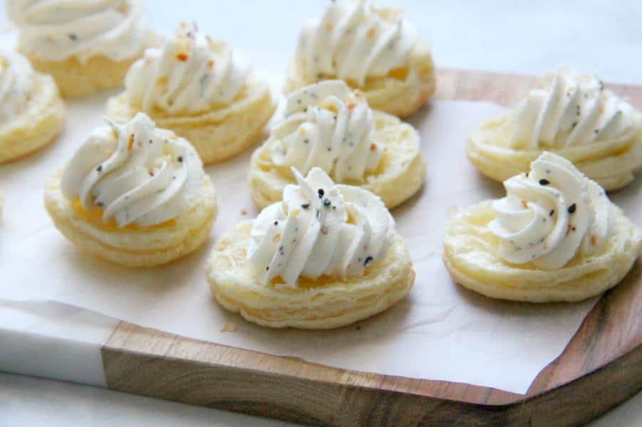 Everything Bagel Breakfast Tart on white background