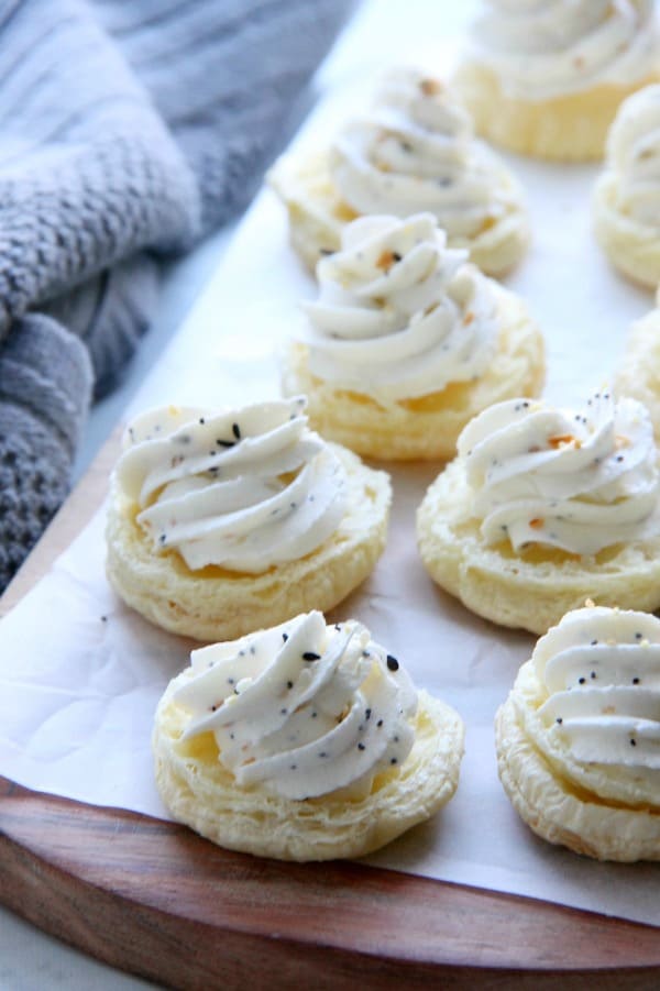 Everything Bagel Breakfast Tart on white background