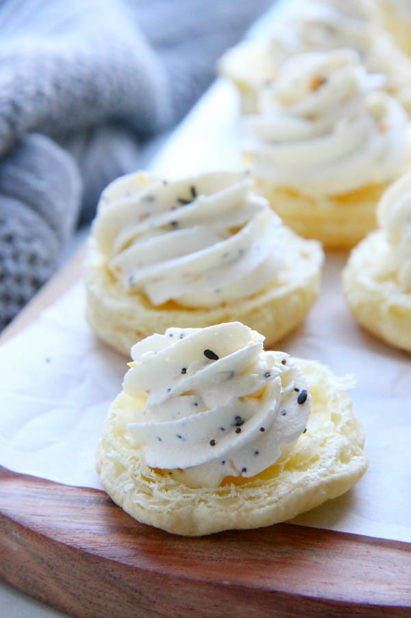 Everything Bagel Breakfast Tart on white background