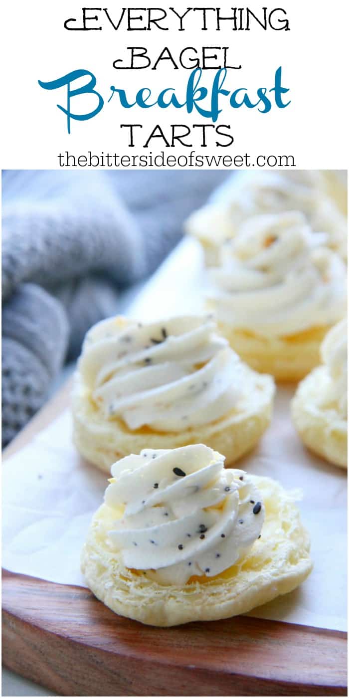 Make Everything Bagel Breakfast Tarts for your next family brunch. They'll be a delightful, unexpected treat for the whole crew! | The Bitter Side of Sweet #breakfast #puffpastry #everythingbagel