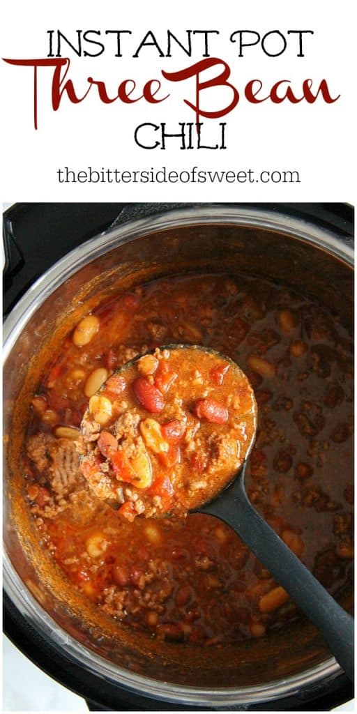 Instant Pot Three Bean Chili in pot