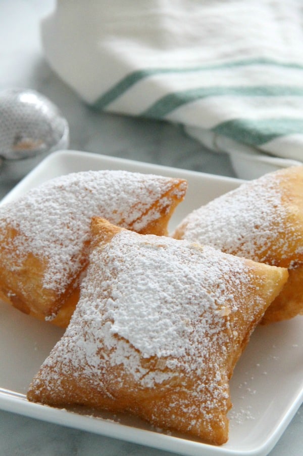 Puff Pastry Beignets on white plate