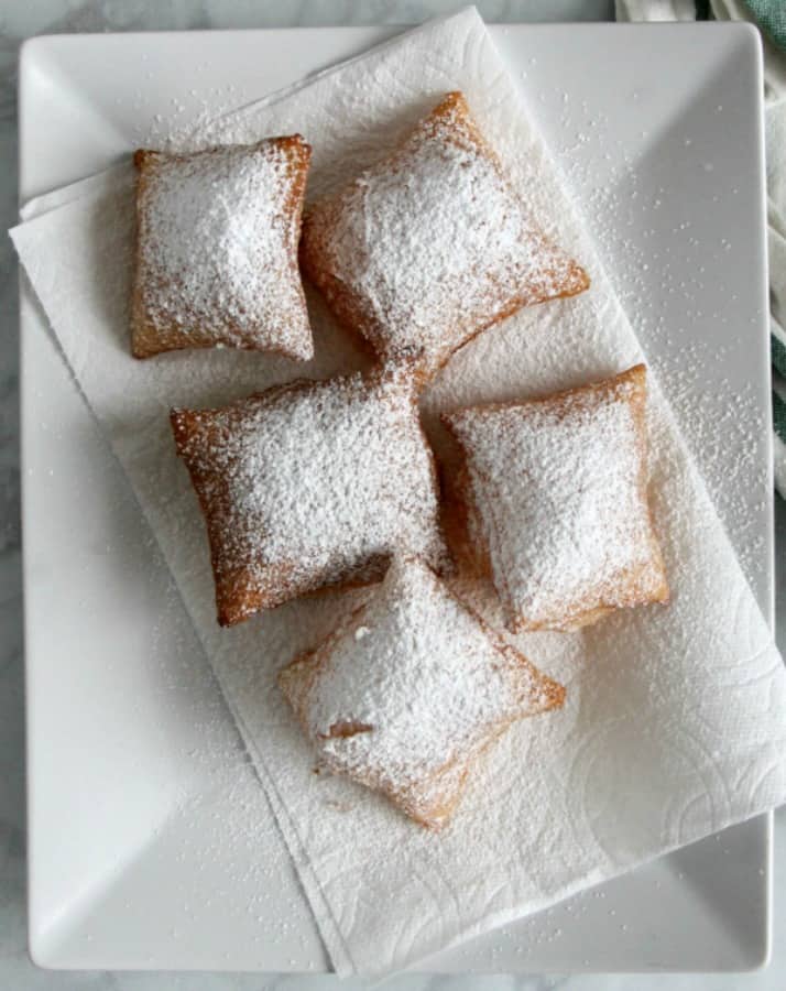 Puff Pastry Beignets on white plate