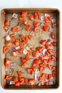 Sheet Pan Roasted Tomatoes on sheet pan