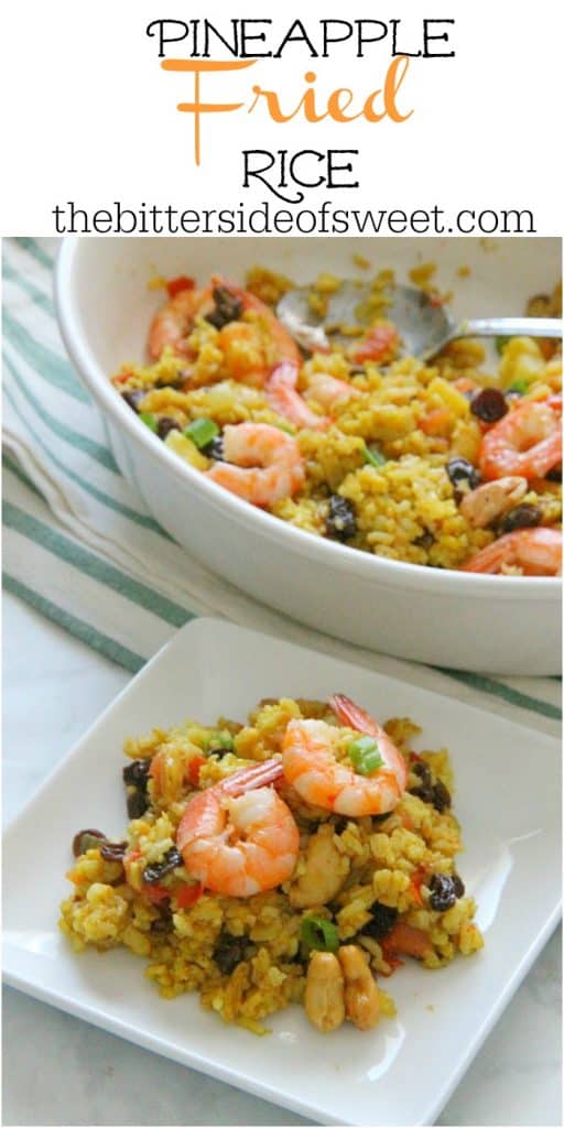 Pineapple Fried Rice on white plate