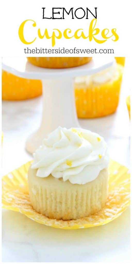 Lemon Cupcakes on white background