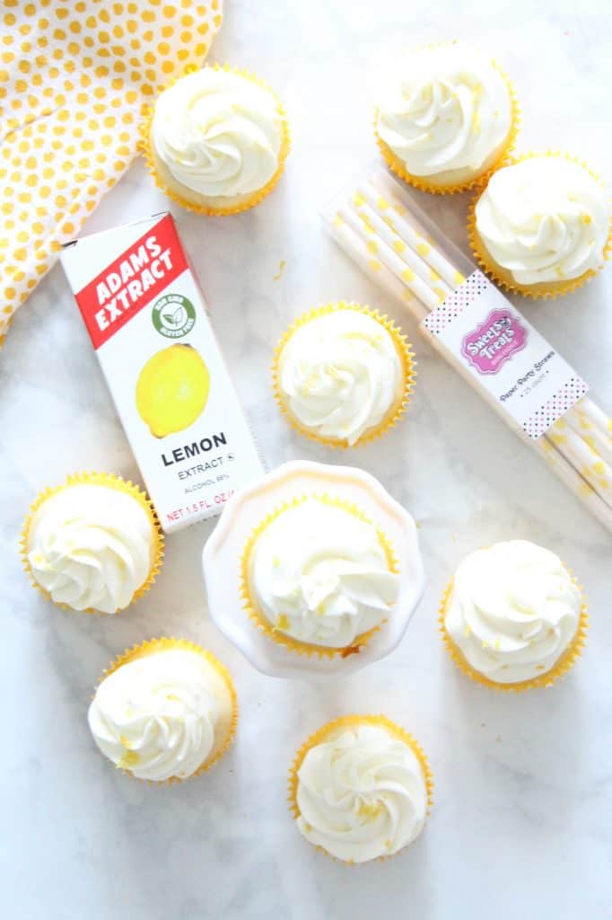 Lemon Cupcakes on white background