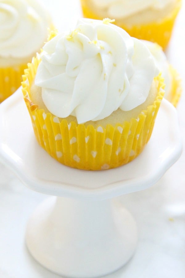 Lemon Cupcakes on white plate