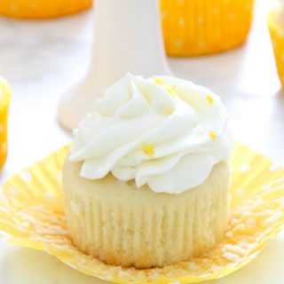 Lemon Cupcakes on white background