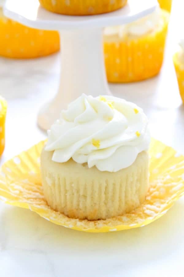 Lemon Cupcakes on white background