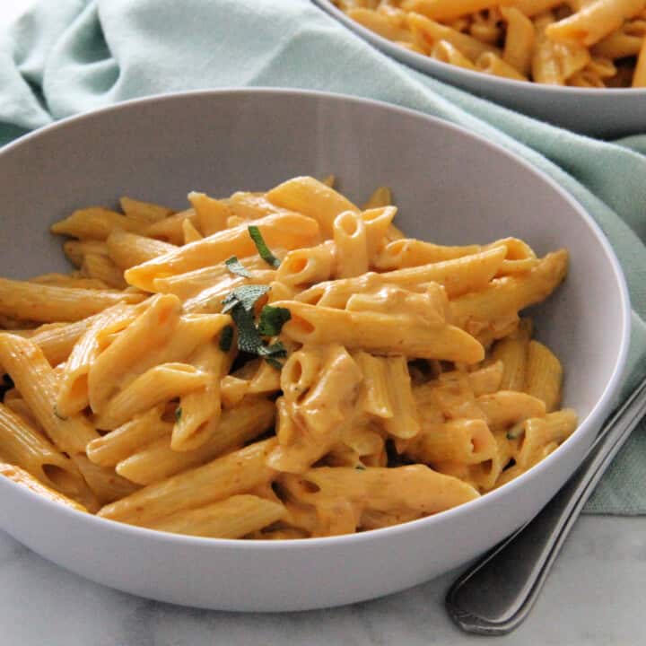 Creamy Pumpkin Pasta in bowl