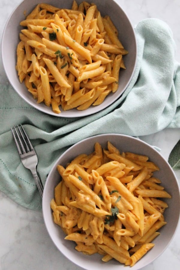 Creamy Pumpkin Pasta in bowl