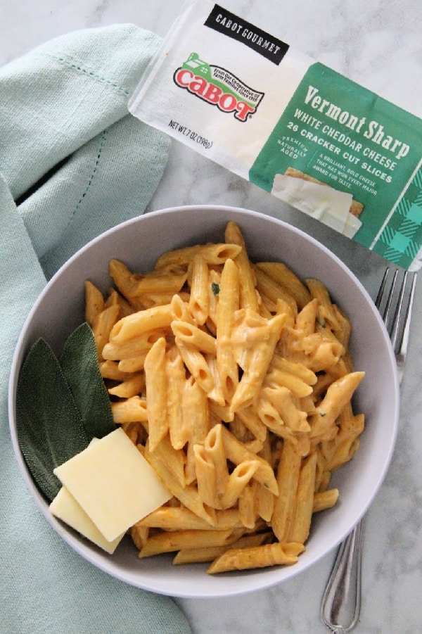 Creamy Pumpkin Pasta in bowl