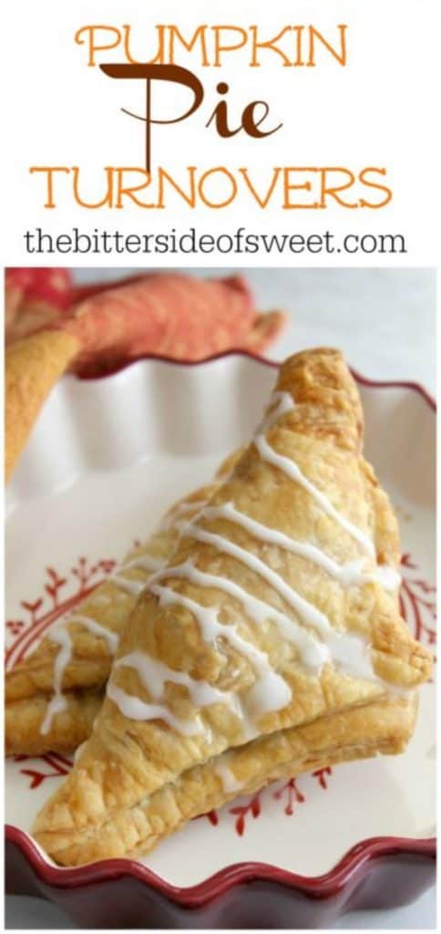 Pumpkin Pie Turnovers in red serving dish
