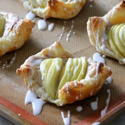 Apple Cinnamon Danish Pastry on sheet pan
