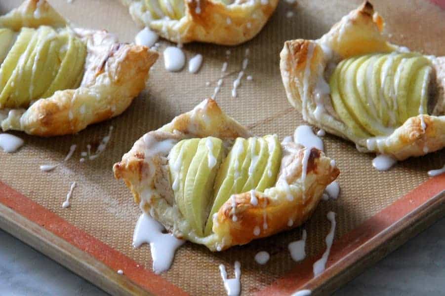 Apple Cinnamon Danish Pastry on sheet pan