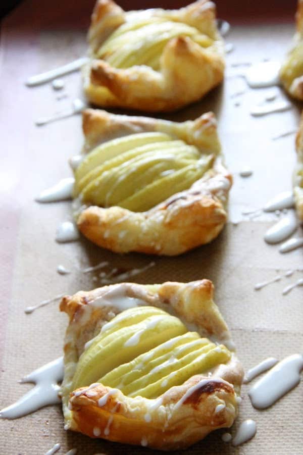 Apple Cinnamon Danish Pastry on sheet pan