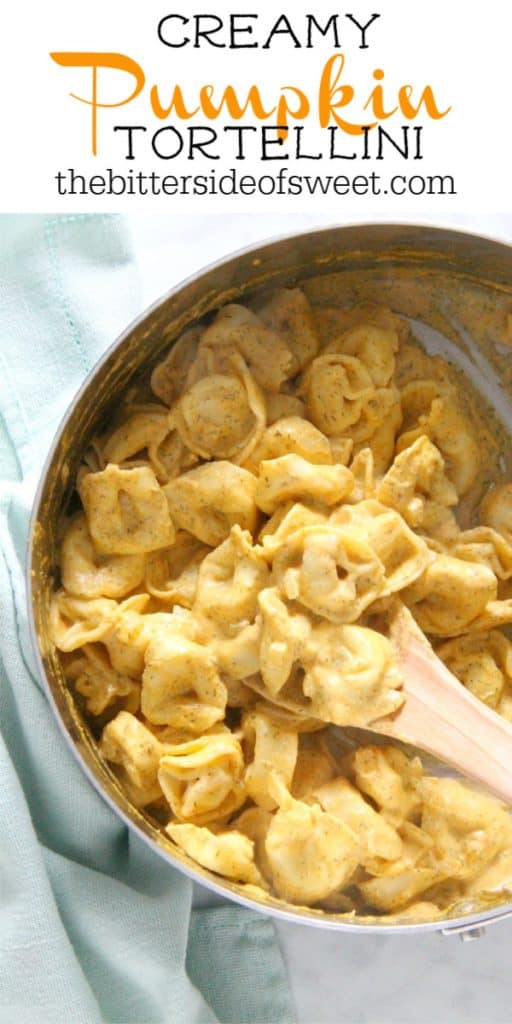 Creamy Pumpkin Tortellini in pan