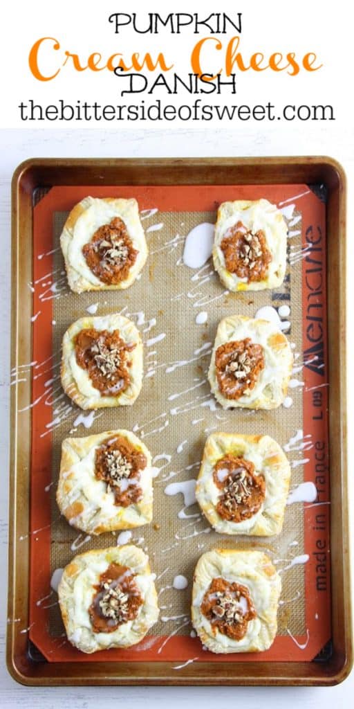 Pumpkin Cream Cheese Danish on sheet pan