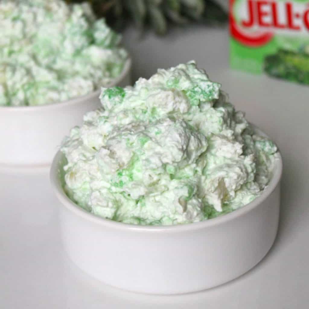 Sea Foam Salad in a white bowl