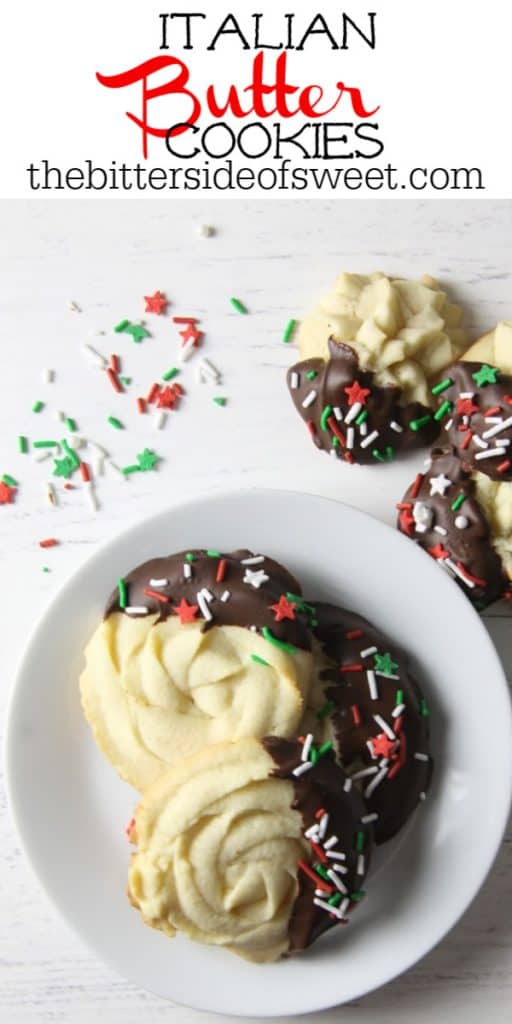 Italian Butter Cookies on white plate