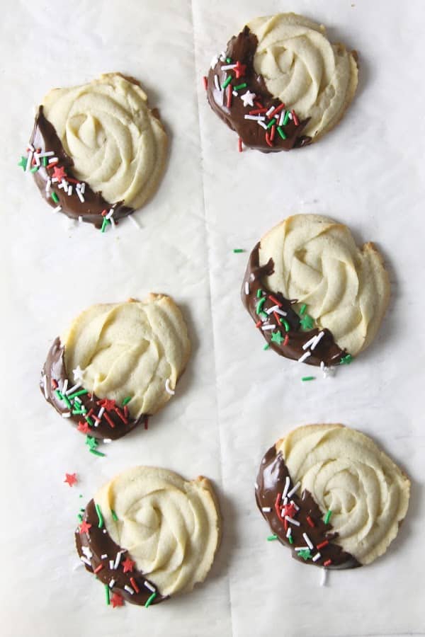 Italian Butter Cookies on white background