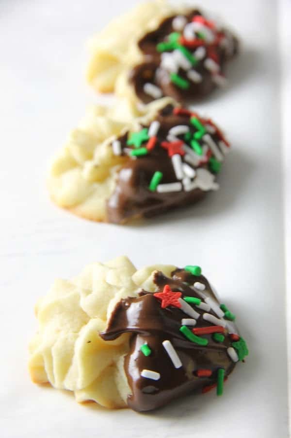 Italian Butter Cookies on white background