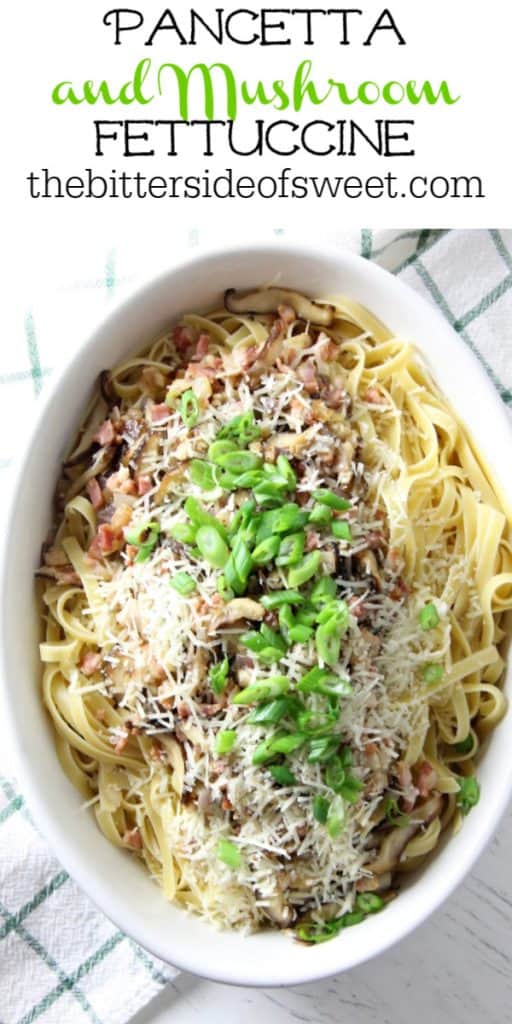 Pancetta and Mushroom in white bowls