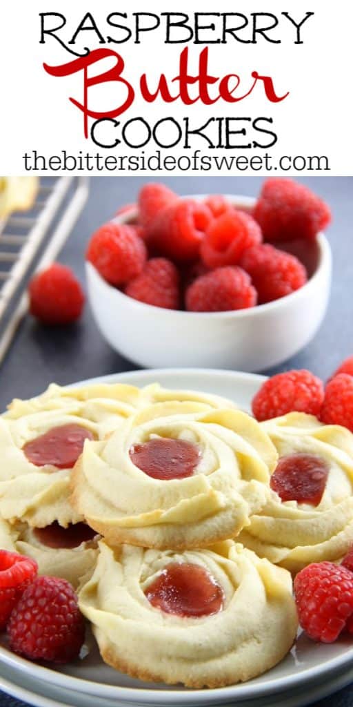 Raspberry Butter Cookies on plate