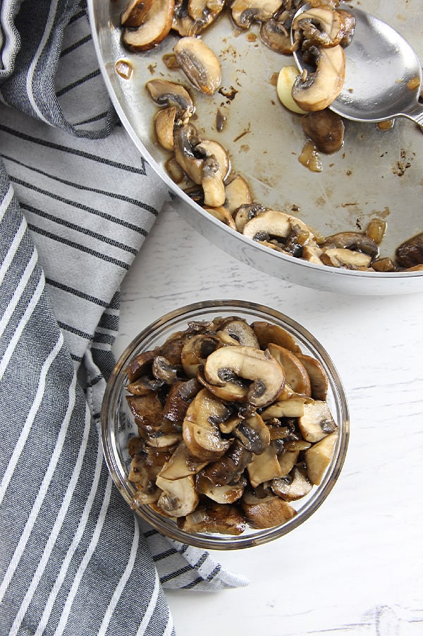 How To Sauté Mushrooms in glass bowl