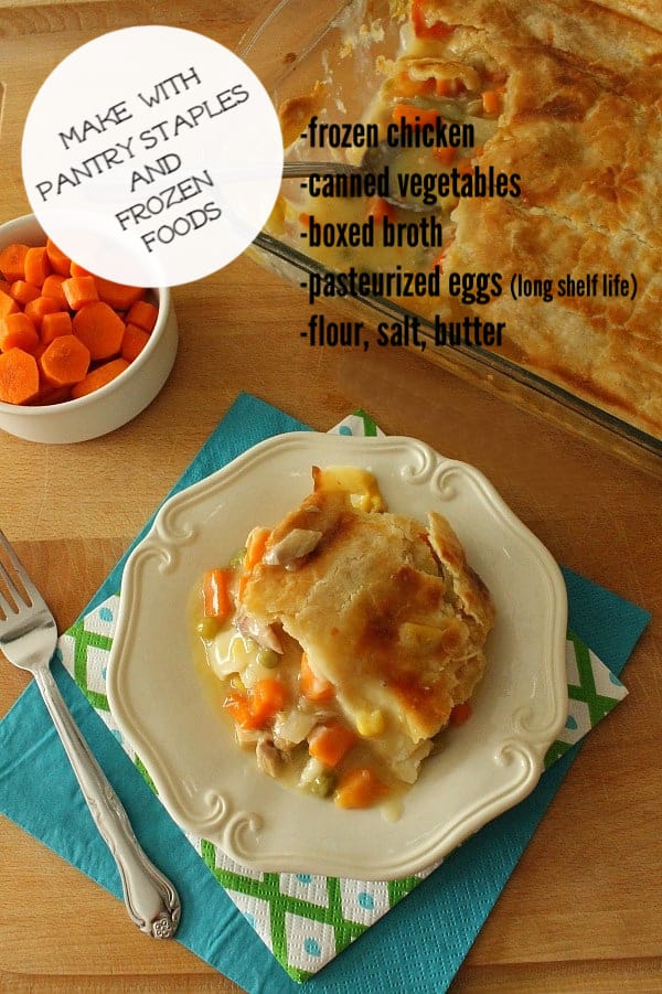 Homemade Chicken Pot Pie with carrots